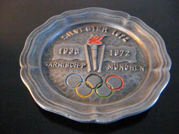 Sylvester Pewter Plate From 1972 Munich Olympic Carmisch P Munchen