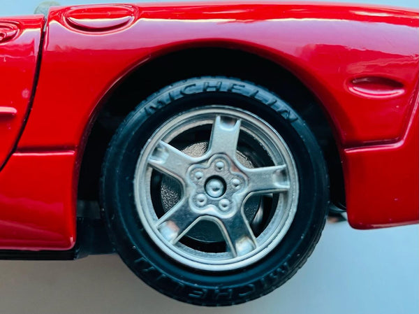 Red Italian Chevy Corvette 1997 Model Car Burago Made In Italy