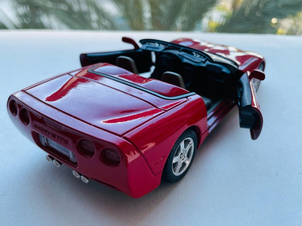 Red Italian Chevy Corvette 1997 Model Car Burago Made In Italy