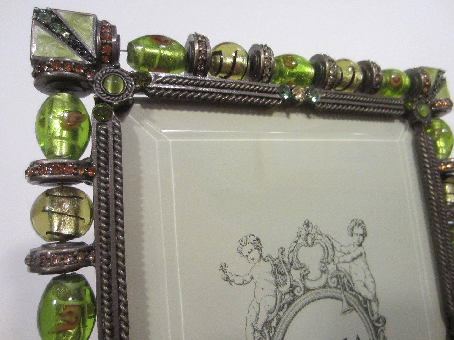 Olivia Riegel Signed Silver Photo Frame Designed Austrian Crystals