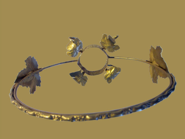 Bride Brass Basket Hold Grapevine Leaf Footed Scrolled Stand - Designer Unique Finds 
 - 4
