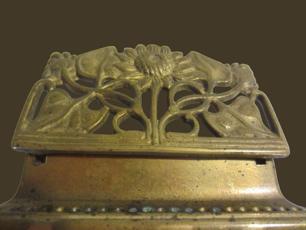 Daisies Brass Open Work Sectional Stamp Box