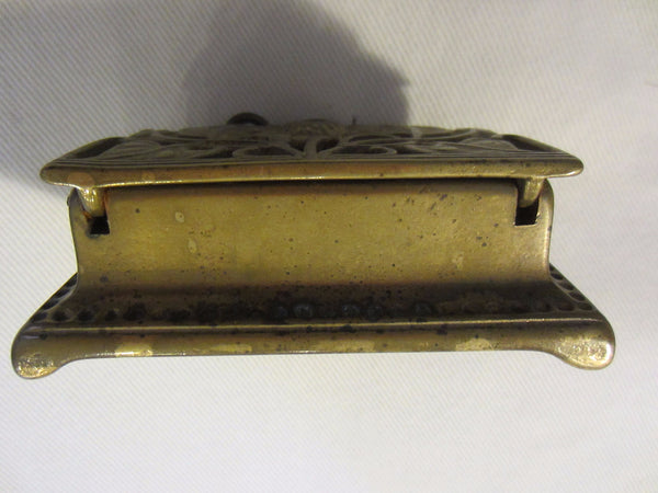 Daisy Brass Stamp Box Sectional Open Work Hinged - Designer Unique Finds 
 - 4