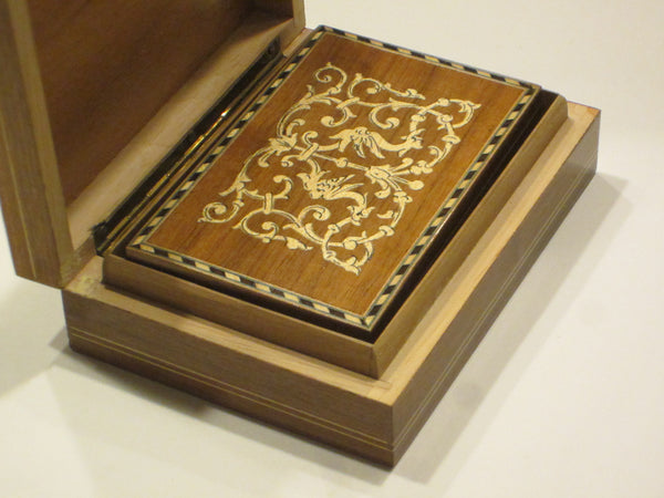 Italian Inlaid Nested Boxes Hand Work Birds Flowers Marquetry - Designer Unique Finds 
 - 1