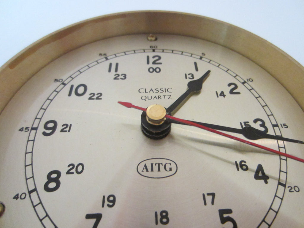 AITG Brass Quartz Ship Clock On Stand Mid Century Modern – Designer Unique  Finds