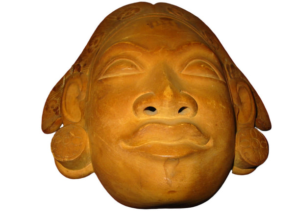 Folk Art Tribal Mask Indonesian Hand Carved Wall Décor