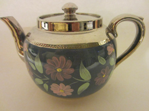 Sudlow's  Burslem England Blue Silver Teapot Marked Numbered - Designer Unique Finds 
 - 4