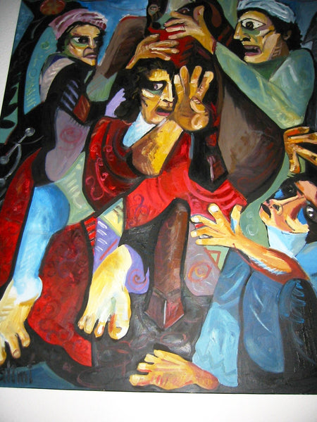 Impressionist Religious Inspire Oil On Canvas Signed Salimi - Designer Unique Finds 
