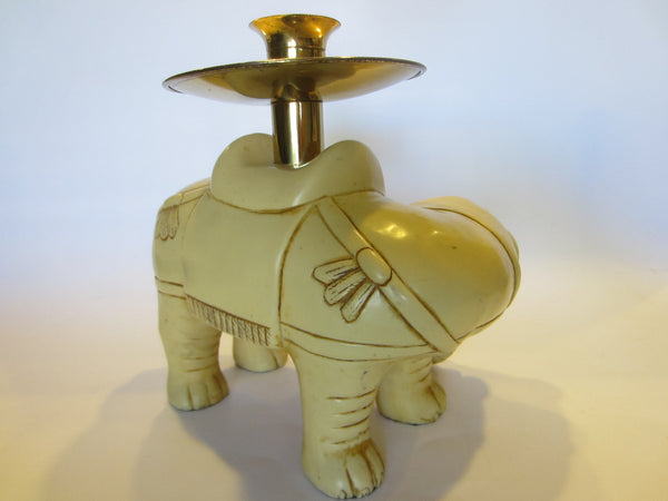 Art Deco Elephants Bearing Brass Candle Holders - Designer Unique Finds 
 - 6