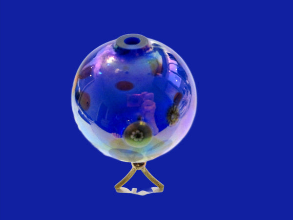 Venetian Blown Glass Royal Blue Millefiori Incense Holder