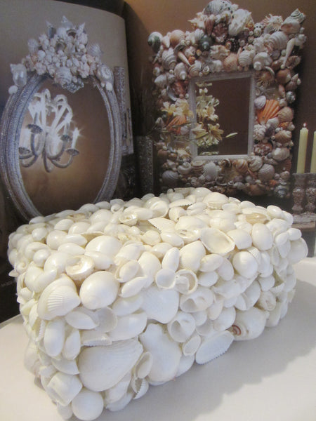 Rectangle White Shell Covered Box Made in Philippines - Designer Unique Finds 