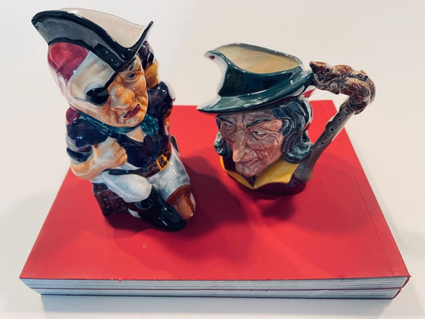 Long John Silver Toby Steins Pied Piper Doulton English Porcelain Mugs