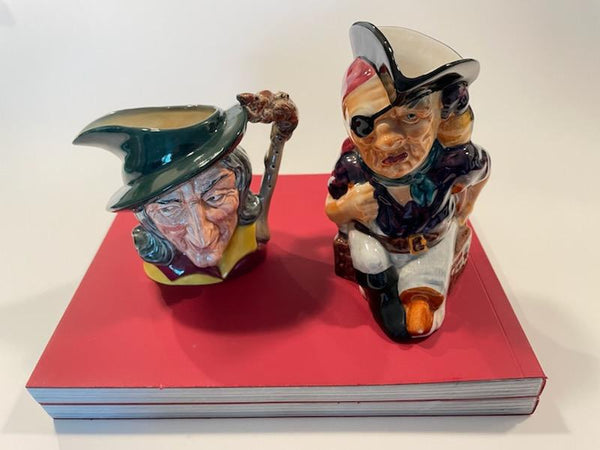 Long John Silver Toby Steins Pied Piper Doulton English Porcelain Mugs