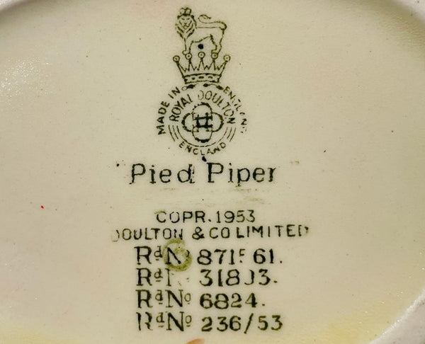 Long John Silver Toby Steins Pied Piper Doulton English Porcelain Mugs