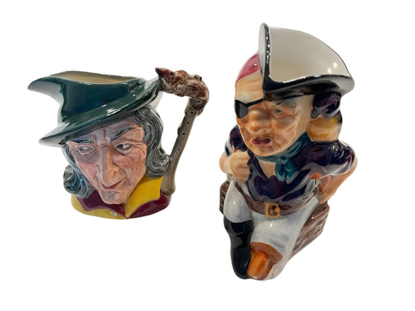 Long John Silver Toby Steins Pied Piper Doulton English Porcelain Mugs