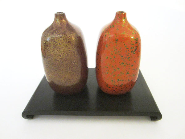Fine Arts Japan Ceramic Vases Gold Specs - Designer Unique Finds 