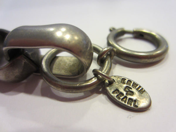 Erwin Pearl Designer Metal Link Bracelet Mid Century - Designer Unique Finds 
 - 4