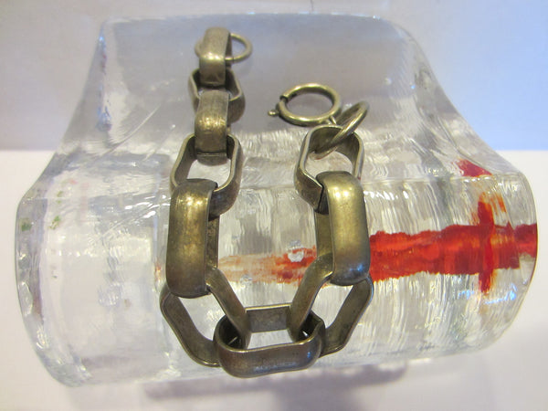 Erwin Pearl Designer Metal Link Bracelet Mid Century - Designer Unique Finds 
 - 1