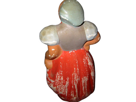Chalk Ware Figurative Abstract Folk Art Hand Painted Distressed