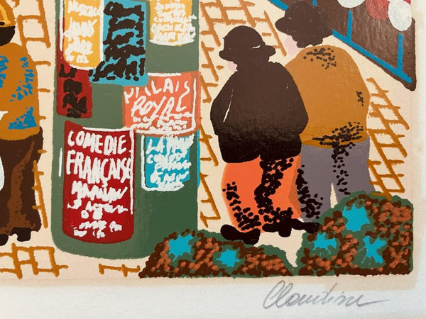 Au Bon Moka Paris Fair Serigraph Signed Claudine Titled Numbered LE