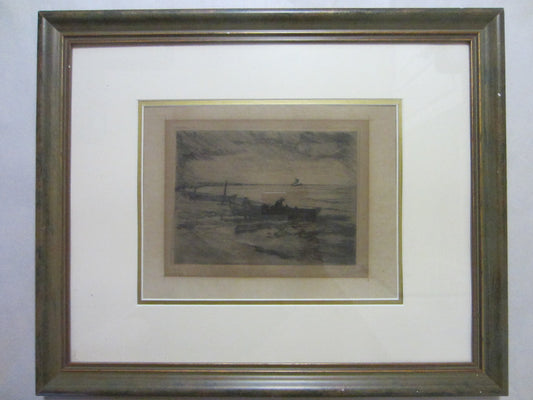 Frederick Halpern La Mer Charcoal Seascape Gauche Signed Lithograph- Designer Unique Finds 
 - 1