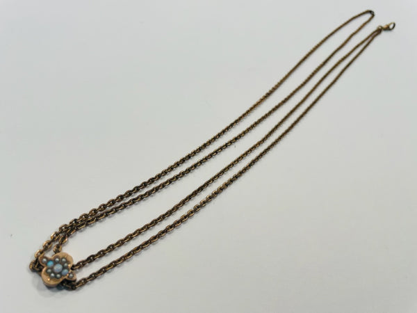 Versatile Gold Filled Victorian Jeweled Pendant Slide Chain Necklace