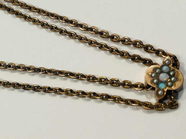 Versatile Gold Filled Victorian Jeweled Pendant Slide Chain Necklace