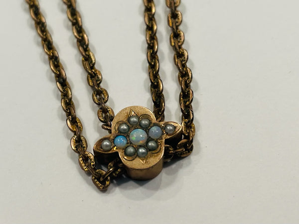 Versatile Gold Filled Victorian Jeweled Pendant Slide Chain Necklace