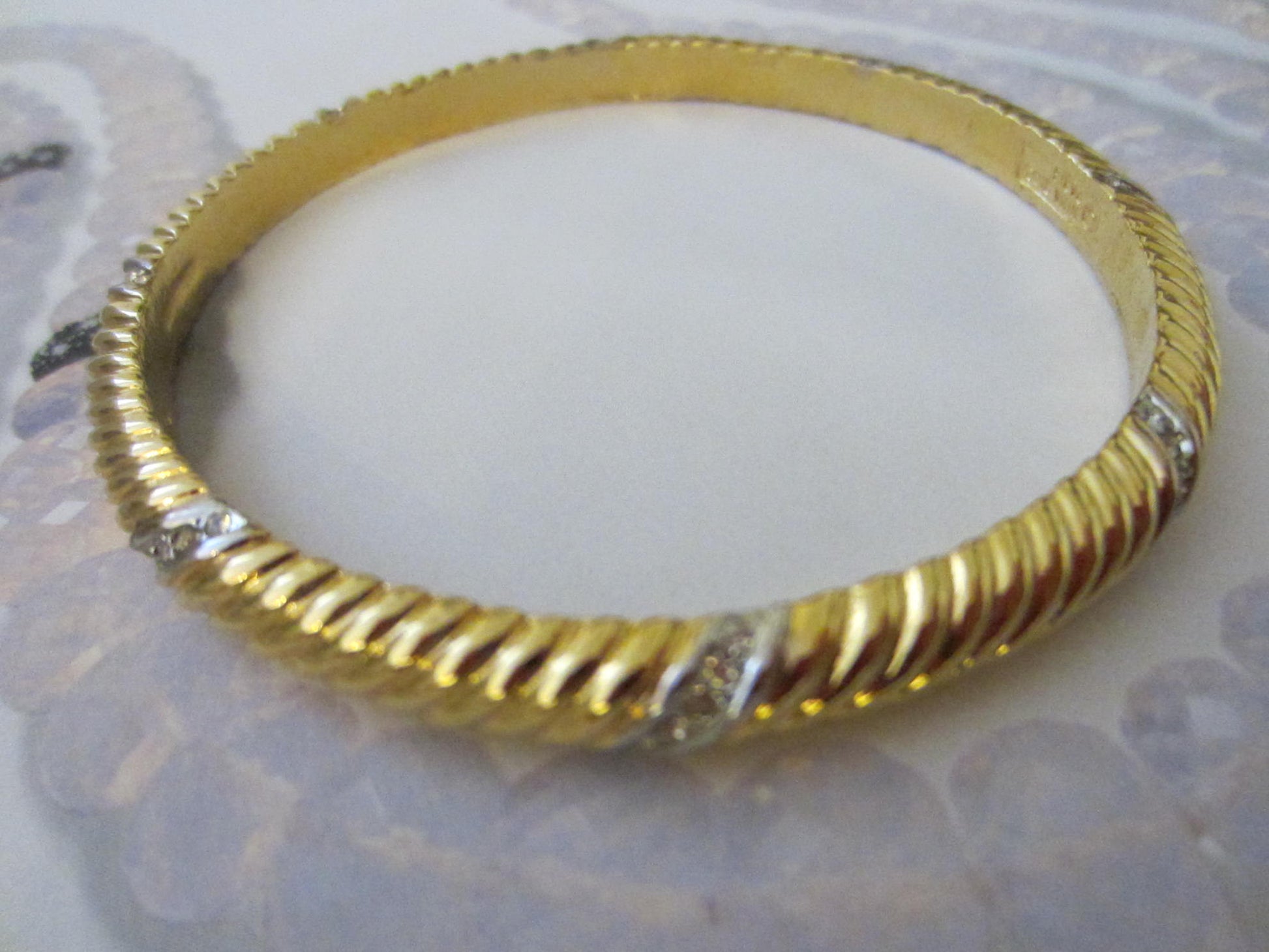 Nina Ricci Paris Gold Plated Designer Bangle Bracelet - Designer Unique Finds 
 - 1