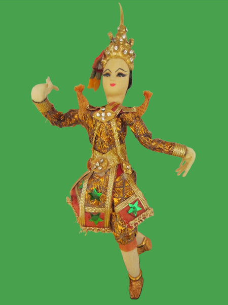 Siamese Twin Dancers Tribal Figurines Colorful Gilt Rhinestones - Designer Unique Finds 
 - 7