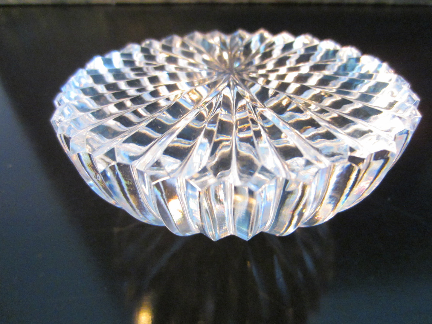 Hand Cut Star Design Folk Art Crystal Dome Convex Paperweight