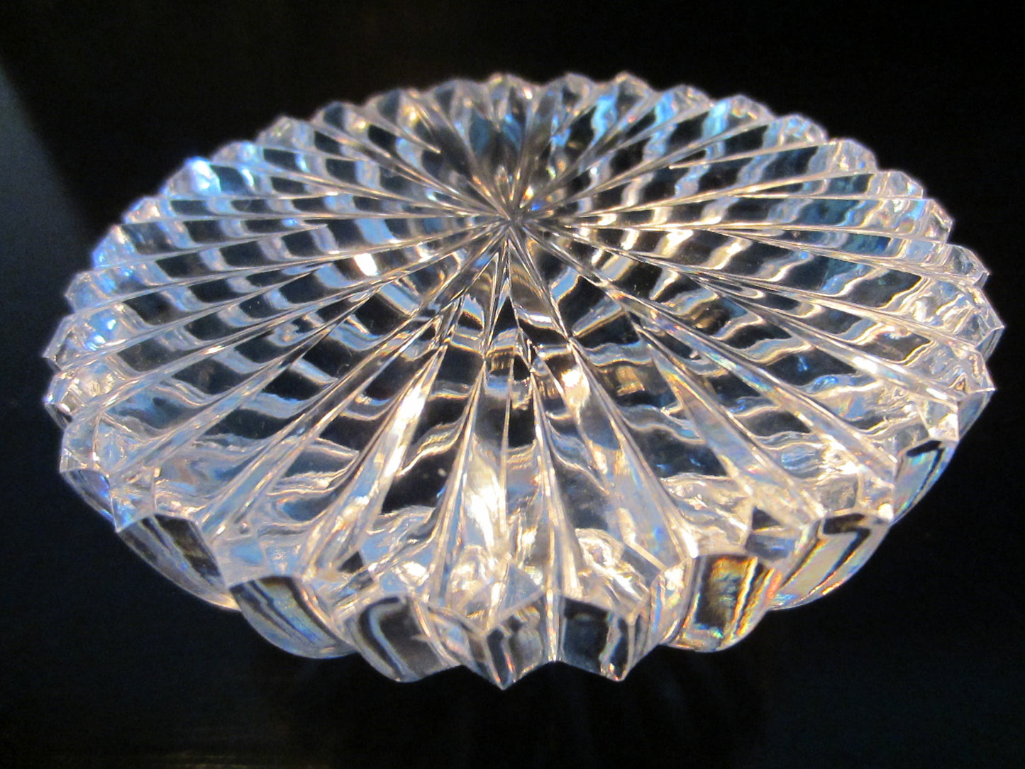 Hand Cut Star Design Folk Art Crystal Dome Convex Paperweight