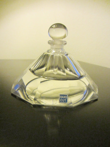 Hand Cut Crystal Modernist Perfume Bottle - Designer Unique Finds 
 - 1