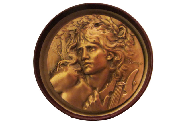 C Loudray Bronze Medal Circa 1900 Portrait Relief Olive Wreath - Designer Unique Finds 
 - 1