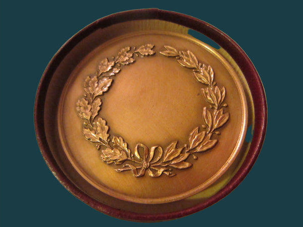 C Loudray Bronze Medal Circa 1900 Portrait Relief Olive Wreath - Designer Unique Finds 
 - 2