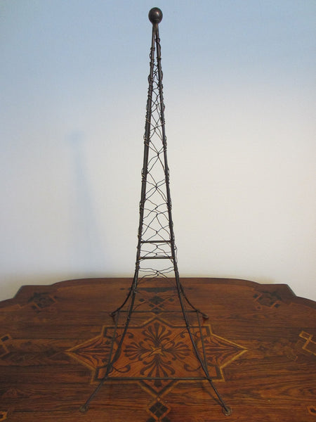 Monumental Architectural Metal Art Wired Eiffel Tower Folk Art Sculpture - Designer Unique Finds 
