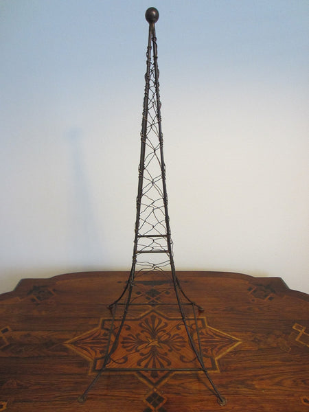 Monumental Architectural Metal Art Wired Eiffel Tower Folk Art Sculpture - Designer Unique Finds 