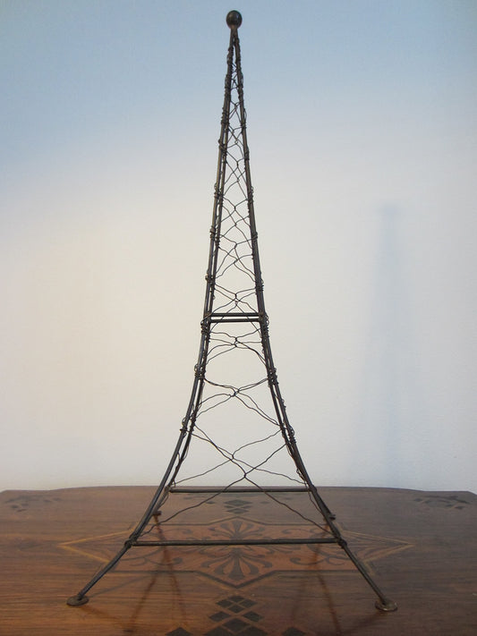Monumental Wired Metal Sculpture Eiffel Tower Style 