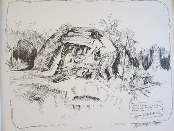 Great Elk Waters California Western Pencil Signed Limited Edition Lithograph - Designer Unique Finds 
