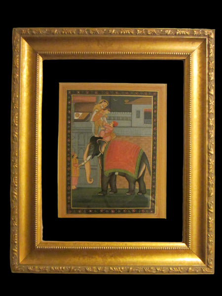 Soof India Wedding Miniature Gouache Painting Applied Gold - Designer Unique Finds 