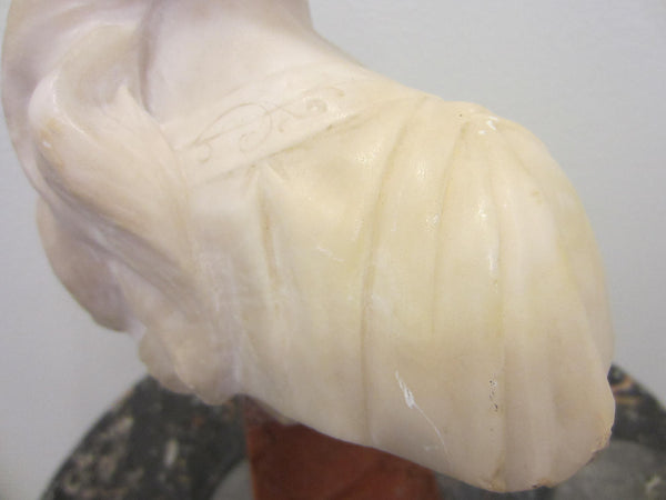 Antonio Frilli Alabster Bust Marble Stand Olive Leaf Bronze Headband - Designer Unique Finds 
 - 8
