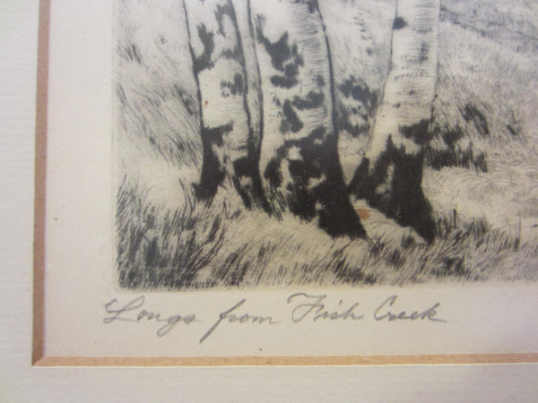 Lyman Byxbe Longs From Fish Creek American Native Etching - Designer Unique Finds 