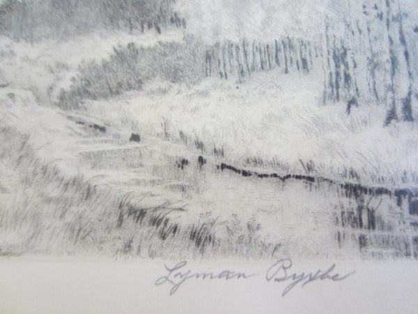 Lyman Byxbe Longs From Fish Creek American Native Etching - Designer Unique Finds 