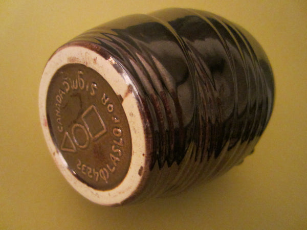 Laslo Sigma Canada Mid Century Ceramic Vase Artist Marks - Designer Unique Finds 