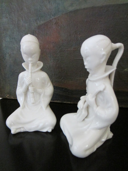 Lenwile China Ardalt Japan Verithin White Musician Figures - Designer Unique Finds 
