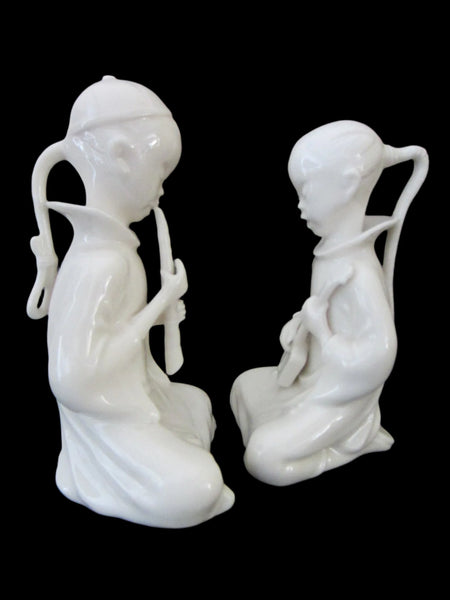Lenwile China Ardalt Japan Verithin White Musician Figures - Designer Unique Finds 