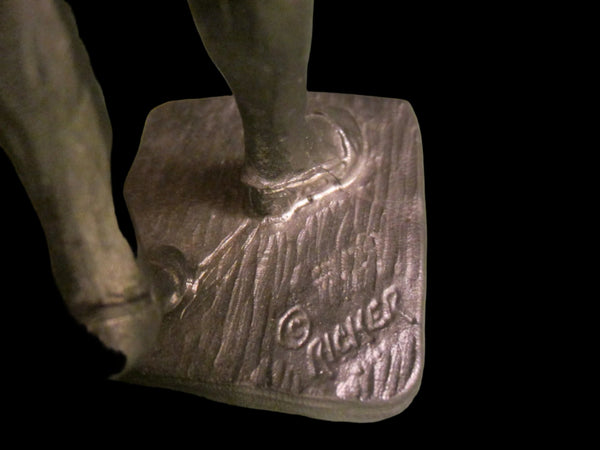 Olympian Pewter Figurine Signed Ricker Mid Century US Limited Edition - Designer Unique Finds 