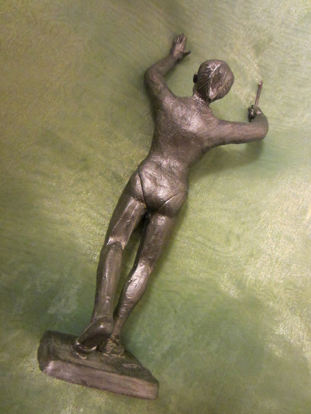 Olympian Pewter Figurine Signed Ricker Mid Century US Limited Edition - Designer Unique Finds 