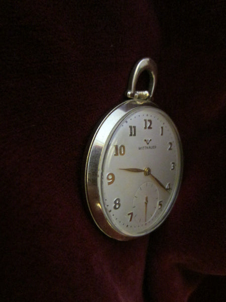 Wittnauer Swiss Pocket Watch Open Face Gold Plated - Designer Unique Finds 