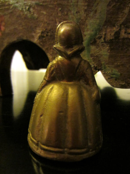 Folk Art Miniature Brass Servants Bell Classic Figure - Designer Unique Finds 
